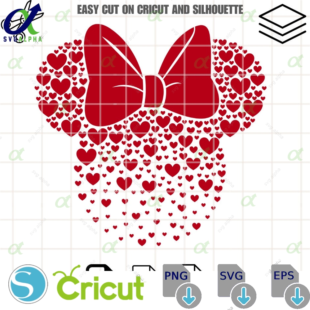 Hearts Minnie Mouse Svg Png Cricut Cut File Digital Download